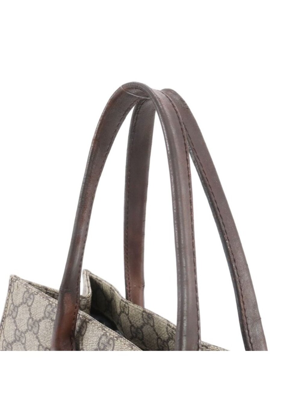 Gucci GG Supreme Leather Tote Shoulder Hand Brown Rbe - Picture 2 of 13